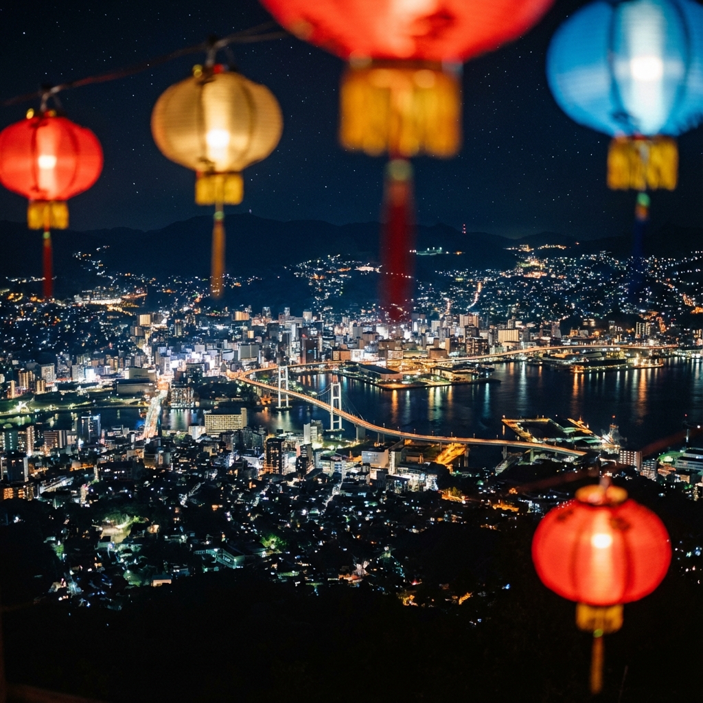 Nagasaki Night View with Lanterns