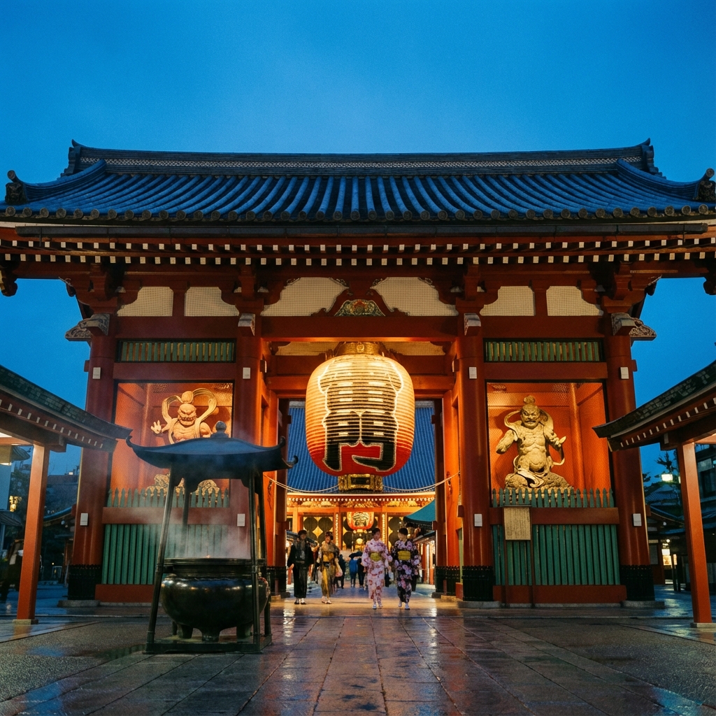 Senso-ji Temple at twilight