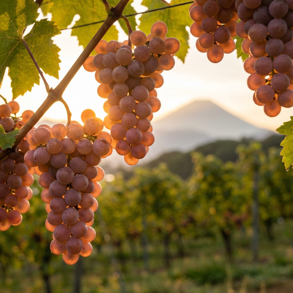 Koshu Grape Vineyard at sunset