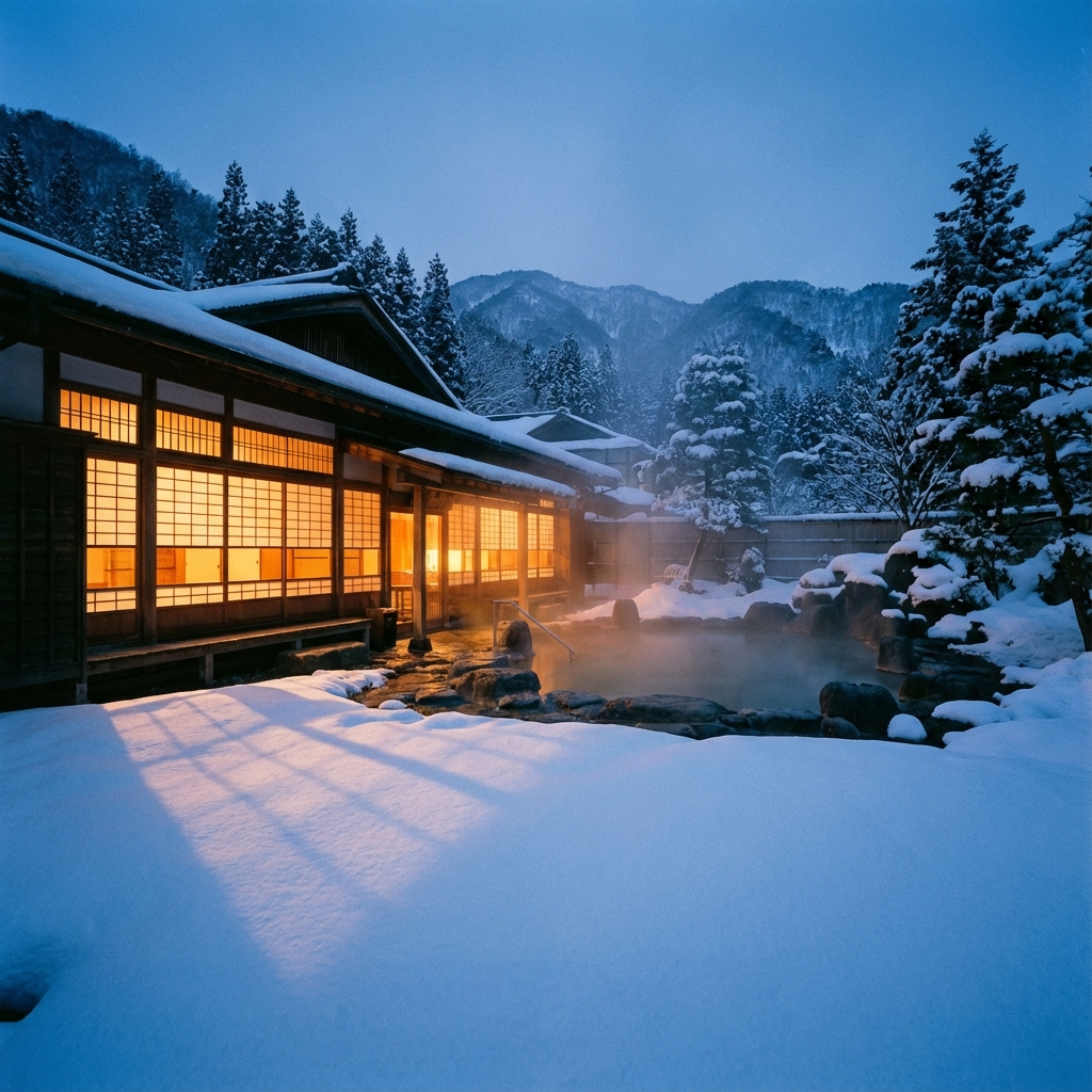 白銀の世界、静寂の温泉郷へ。